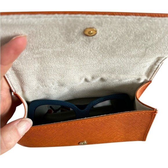 Tory Burch Stylish Blue Square Sunglasses w/ Orange Case